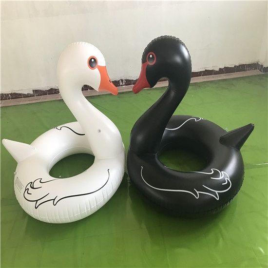 Heavy-Duty float with Inflatable Black Swan ring float for Swim Relaxing