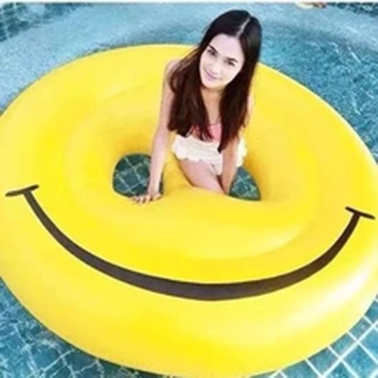 Friendly 0.25mm PVC inflatable Yellow Smile Face Float for Birthday Gift