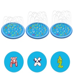68 Inches Portable Inflatable Water Sprinkler Pad Splash Pad Sprinkler Mat Sprinkle and Splash Play Mat for baby water playing
