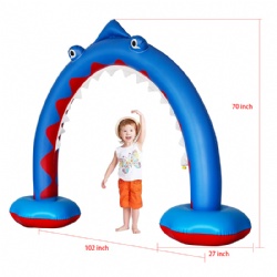 Inflatable Shark Sprinkler for Kids Kids Summer Outdoor Lawn Toy Large Arch Colorful Water Play Sprinkler for Boys Girls Toddles
