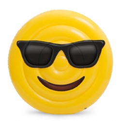 Big face smiley water floating row PVC inflatable watch clear bag floating row inflatable round floating bed inflatable