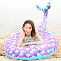 The factory directly supplies mermaid swimming ring, fish tail mount, water mermaid floating row underarm ring