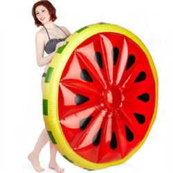 Fashion Cute Swimming Ring Watermelon Pattern PVC Inflatable Floating Bed on The Water Children's Pool Toys