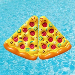 Giant inflatable pizza slice pool buoy fun pool buoy swimming party toys summer pool raft extra large with cup holder