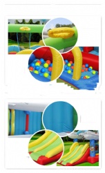Flying fish  double slide jump bed Kids Party Bouncy House with Commercial Grade Air Blower Inflatable Bounce Castle House