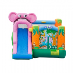 Hot sale Elephant jumped bed Jumping Bouncer Castle with Air Blower Inflatable Bounce House with Slide for children to piay