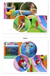 Hot sale Elephant jumped bed Jumping Bouncer Castle with Air Blower Inflatable Bounce House with Slide for children to piay
