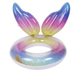 Mermaid children's swimming ring seat ring for kids adults inflatable thickened toddler swimming fish ring summer water pool