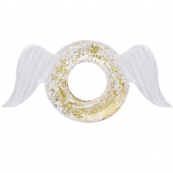Inflatable sequined wings swimming ring adult children angel swimming ring golden glitter water swim ring pool float