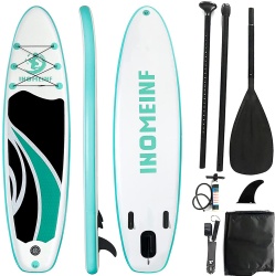IHOMEINF 10ft Drop shipping Inflatable Paddle Boards for Adults Blow Up Stand Up Paddleboard Sup (10' Green SUP)