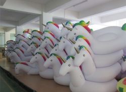 275cm 106 inch Giant Inflatable Unicorn Water Pool Floats White Pegasus Float Kids Swimming Ring Air Rafts Swim Flamingo