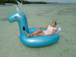 CE certification with 190cm Giant Inflatable Elk Floating toy Deer pool float for Beach swim
