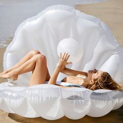 170cm Giant Inflatable White Shell float clam shell toy for Summer fun