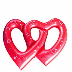 Factory Inflatable Swimming float with Double Red Heart for Pool Water Sports