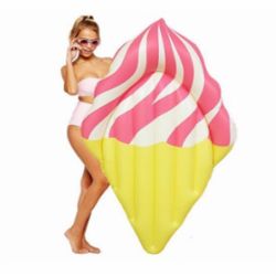 Beautiful PVC 160cm with Inflatable Ice Cream Pink float for water Floats