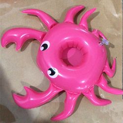 New design with Inflatable Pink Crab Drink Holder Float