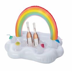 Cute design inflatable Rainbow Cloud cup holder Float for Water Air holder