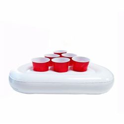 Beer holder with inflatable White Drinking Pong cup holder Float for Sale
